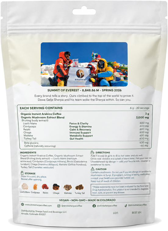 Sherpa Coffee pouch, back