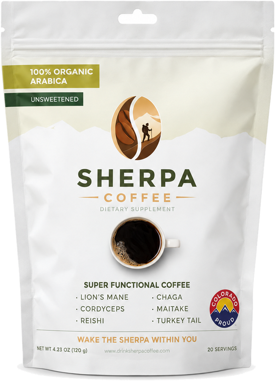 Sherpa Coffee pouch, front
